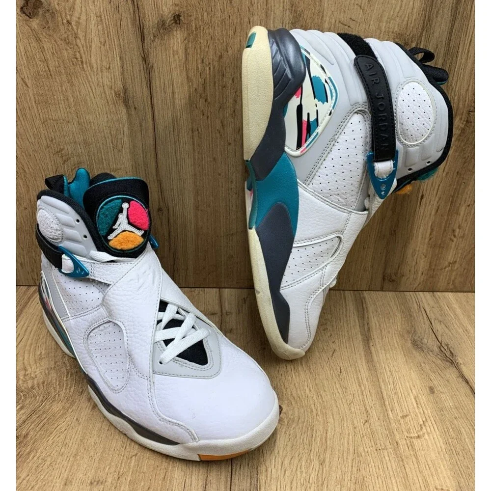 Jordan 8 Retro South Beach 2018 Sneaker Shoes 305381-113 White Turbo Green 8.5